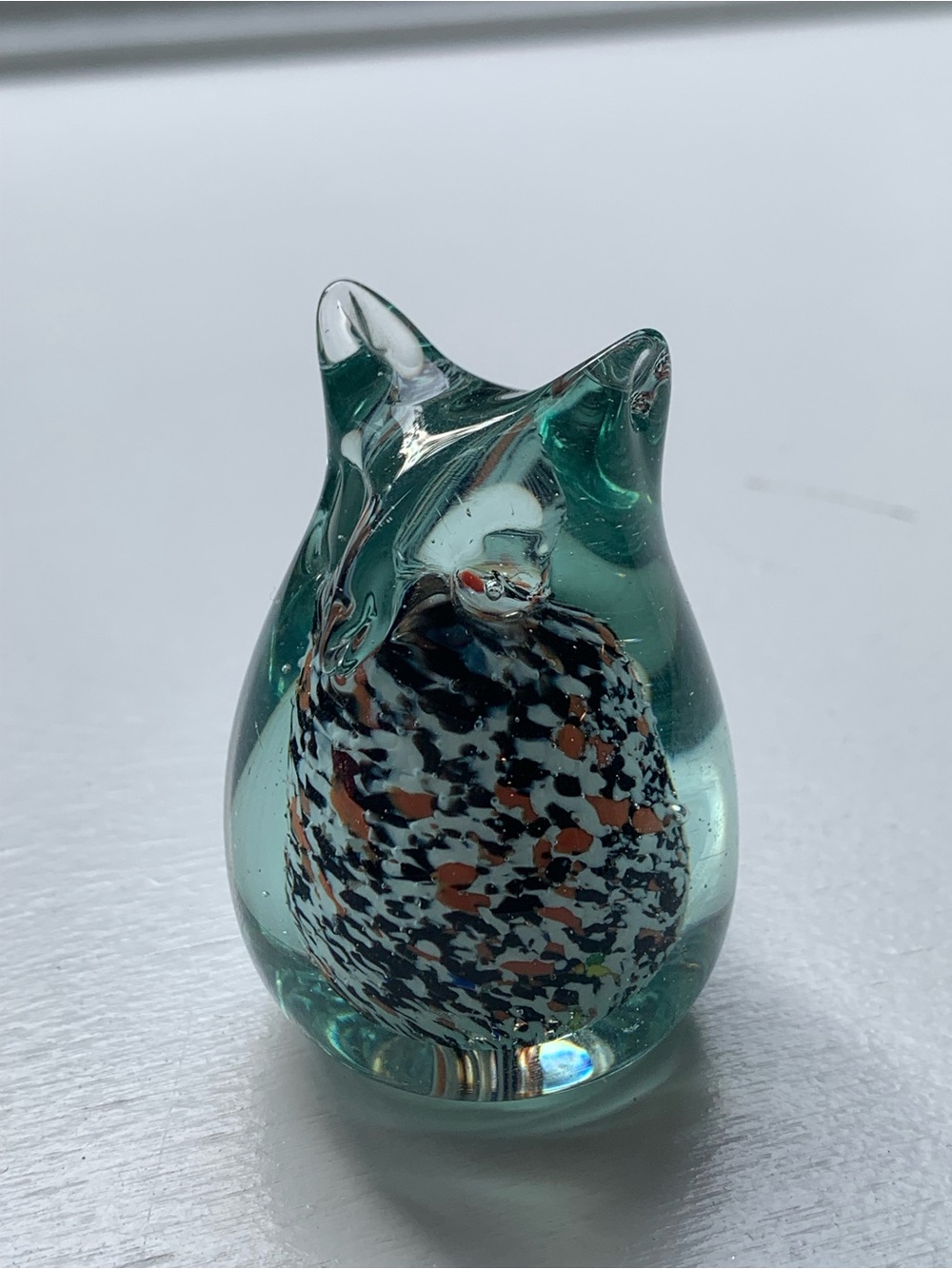 Vintage Glass Stockholms Glasbruk Art Glass Owl Figurine
